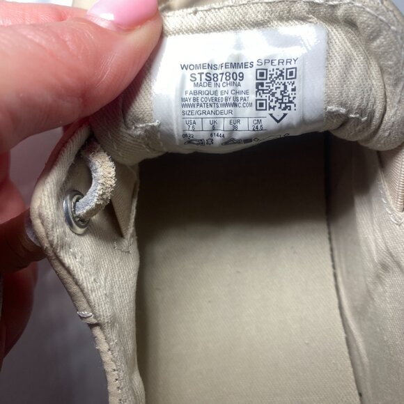 Sperry Crest Vibe Womens 7.5 Cream Multi Stripe Platform Sneaker Boat Shoe EC - Picture 8 of 8